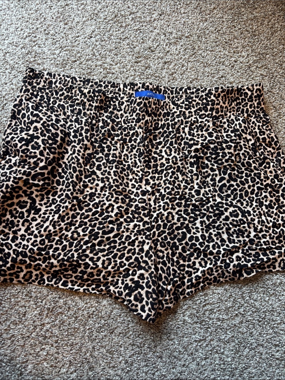 Apt. 9 Black and Tan Leopard Print Lounge Shorts